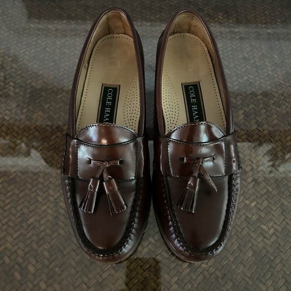 Cole Haan Other - Cole Haan Men's 9.5D Pinch Tassel Leather Loafers Shoes Burgundy Preppy Classic